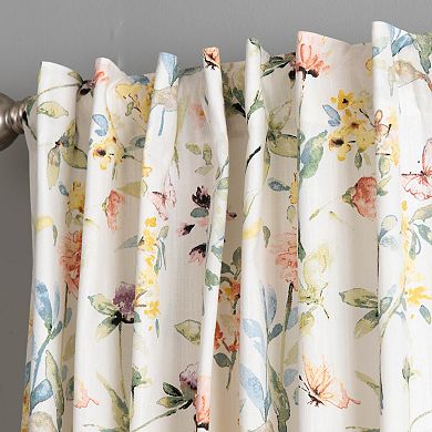 NATCO Santina Light-Filtering Botanical Single Window Curtain Panel