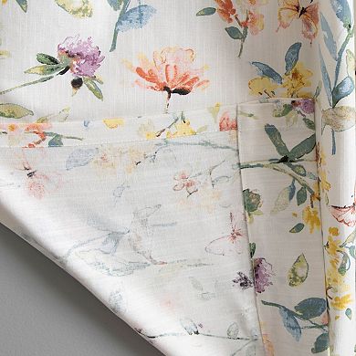 NATCO Santina Light-Filtering Botanical Single Window Curtain Panel