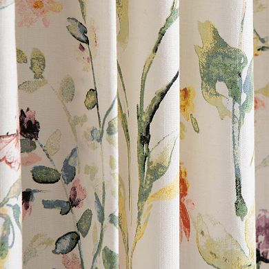 NATCO Santina Light-Filtering Botanical Single Window Curtain Panel