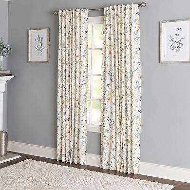 NATCO Santina Light-Filtering Botanical Single Window Curtain Panel