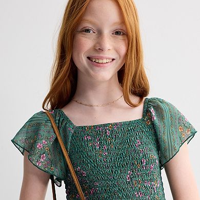 Girls 7-16 Speechless Chiffon Midi Dress with Purse