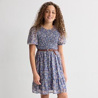Girls 7-16 Speechless Smocked Chiffon Floral Dress