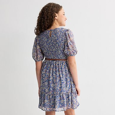 Girls 7-16 Speechless Smocked Chiffon Floral Dress