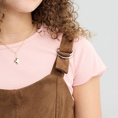 Girls 7-16 Speechless 2-Piece Tee & Faux Suede Jumper Set