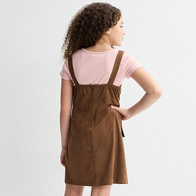 Girls 7-16 Speechless 2-Piece Tee & Faux Suede Jumper Set