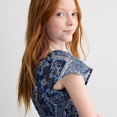 Girls 7-16 Speechless Flutter Sleeve Maxi Dress
