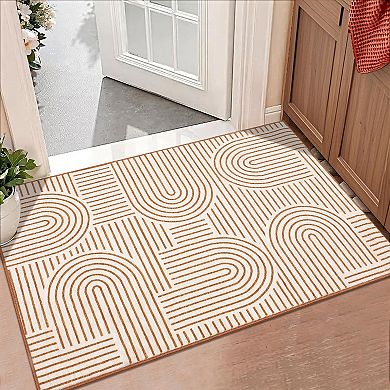 Modern Area Rug Machine Washable Stain Resistant Low Pile Pet Friendly Floor for Living Room