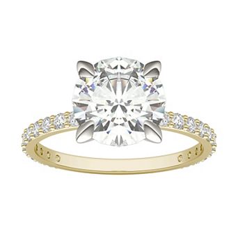 Charles & Colvard 10k Gold Two Tone Lab-Created Moissanite Solitaire Ring