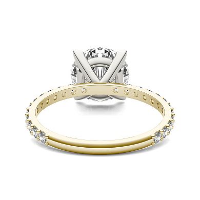 Charles & Colvard 10k Gold Two Tone Lab-Created Moissanite Solitaire Ring
