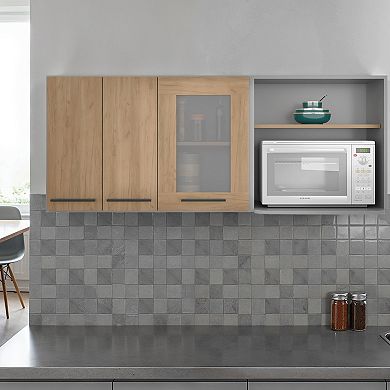 Hasselt Wall Cabinet, Double Door, Glass Cabinet, Rack