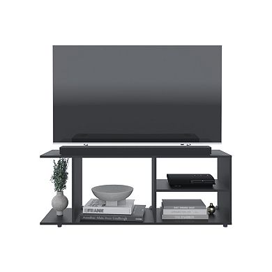 Goodwood Minimalistic Tv Stand For 65-Inch Tv With 5 Open Shelves