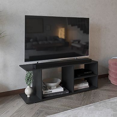 Goodwood Minimalistic Tv Stand For 65-Inch Tv With 5 Open Shelves