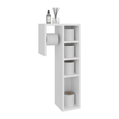 Lodi Freestanding Toilet Paper Cabinet With Slim Vertical Design And Storage Compartment