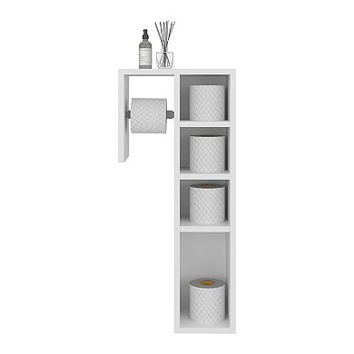 Lodi Freestanding Toilet Paper Cabinet With Slim Vertical Design And Storage Compartment