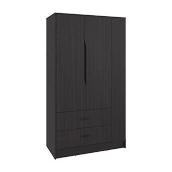 Dakota Armoire With Double Doors, Hanging Rod And Interior Shelves, Freestanding Modern Wardrobe