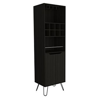 Manhattan L Bar Cabinet, Eight Built-In Wine Rack, Two Cabinets With Single Door