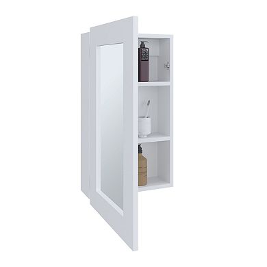 Juno 25.7" H X 15.7" W Narrow Mirror Medicine Cabinet, One Door With Three Shelves
