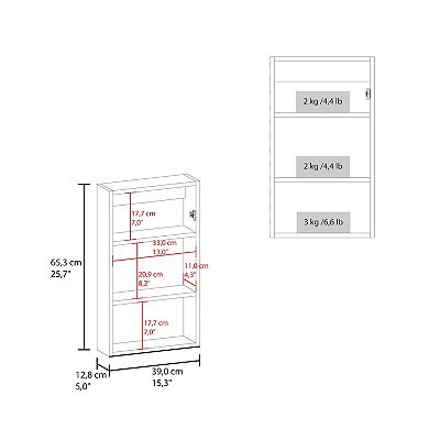 Juno 25.7" H X 15.7" W Narrow Mirror Medicine Cabinet, One Door With Three Shelves