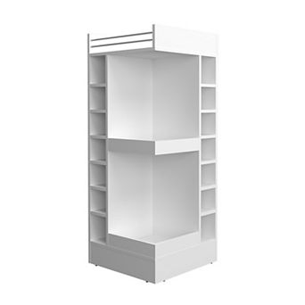 Lyman 46" Tall 3 tier Corner Bar Cabinet With Fourteen Wine Bottle Cubbies, Living Room.