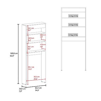 Madrid Over The Toilet Cabinet, Double Door, Two Shelves