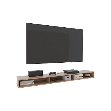 Luft 71" Wide 3-Shelves Floating Tv Stand,Wall Mounted, Media Console Entertainment Center.