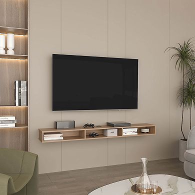 Luft 71" Wide 3-Shelves Floating Tv Stand,Wall Mounted, Media Console Entertainment Center.