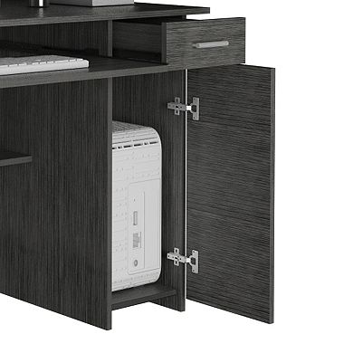 Compu 180 Hutch Desk, Multiple Shelves, Retractable Keyboard Tray, Cpu Door Panel.