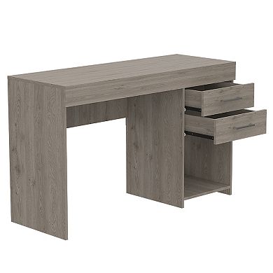 Ibare Two Drawer Computer Desk, One Lower Shelf