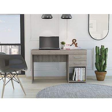 Ibare Two Drawer Computer Desk, One Lower Shelf