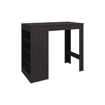 Greer Counter Table with 4 Storage Shelves, Compact Home Bar, Dinning Room or Kitchen Furniture.