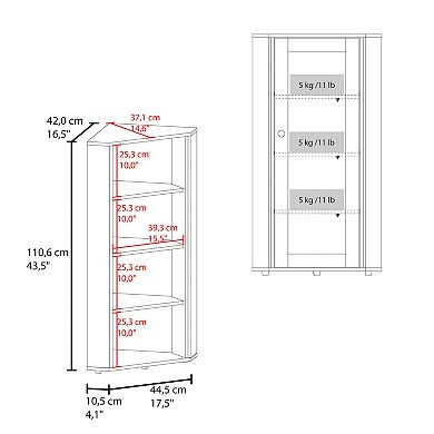 Genova Display Cabinet with Glass Door Storage, Modern Showcase, Multipurpose Storage Unit