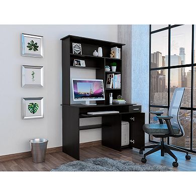 Compu 180 Hutch Desk, Multiple Shelves, Keyboard Tray, Cpu Anel, One Drawer