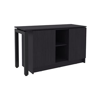 Alfie Rotable Desk 72-Inch Wide or Compact, Adjustable Workstation In Two Directions with Storage.