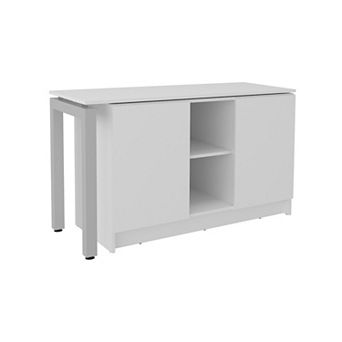 Alfie Rotable Desk 72-Inch Wide or Compact, Adjustable Workstation In Two Directions with Storage.