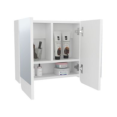 Luv Mirror Medicine Cabinet with Interior Shelves, Modern Bathroom Storage Solution And Organizer