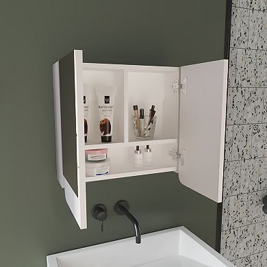 Luv Mirror Medicine Cabinet with Interior Shelves, Modern Bathroom Storage Solution And Organizer