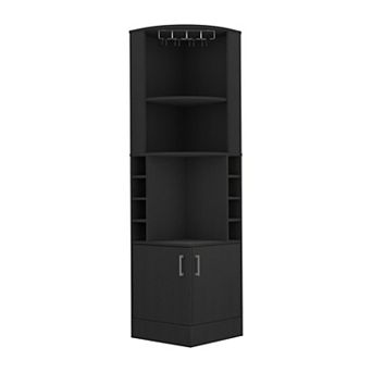 Kava Being Corner Bar Cabinet, Glass Rack, Double Door Cabinet, Eight Built-In Wine Rack