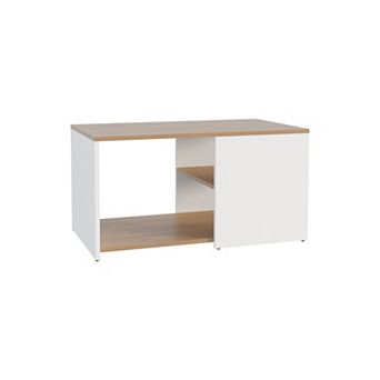 Adele 31" Wide Coffee Table With Three Shelves, Living Room, Tables
