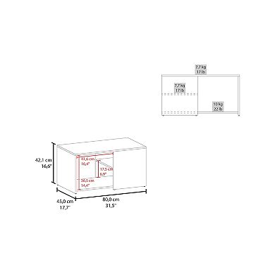 Adele 31" Wide Coffee Table With Three Shelves, Living Room, Tables