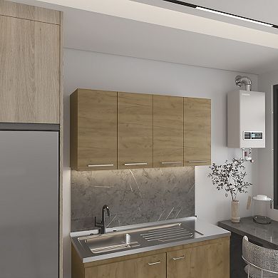 120 Four-Door Wall Cabinet Black