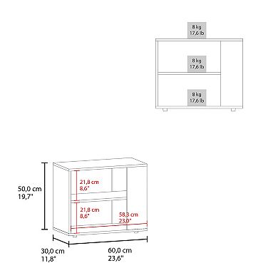 Gardin 19,7" High Side Table , End Table, Sofa Table With Two Shelves