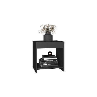 Chroma 16.5" Tall Minimalistic Nightstand With Open Shelf