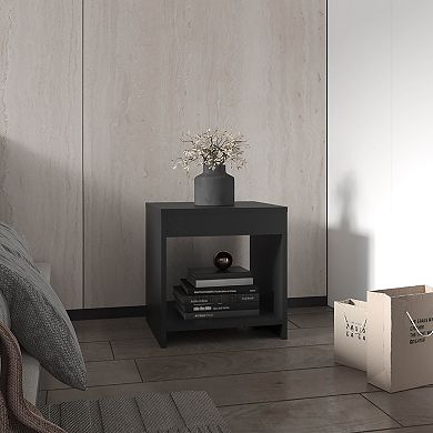 Chroma 16.5" Tall Minimalistic Nightstand With Open Shelf