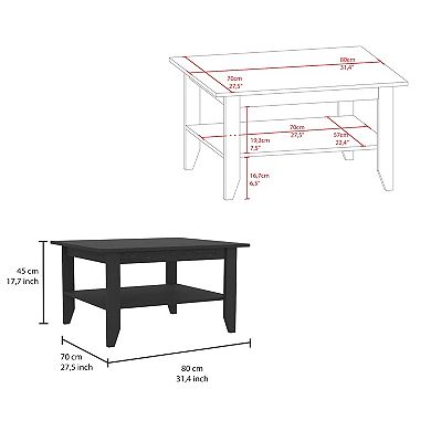 Essential Coffee Table, One Shelf, Four Legs