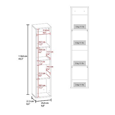 High Two-Door Wall Cabinet With Interior Shelf Vertical Storage