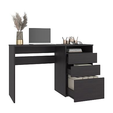 Dublin Three Drawer Computer Desk, One Shelf