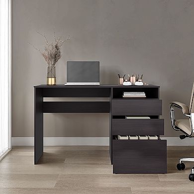 Dublin Three Drawer Computer Desk, One Shelf