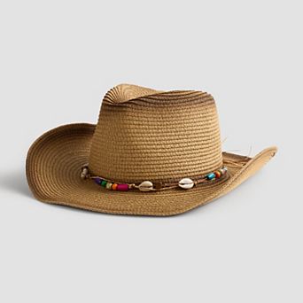 Women's Brown Tea Stain Cowboy Hat
