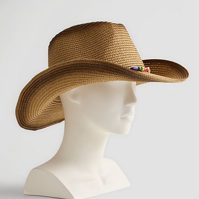 Women's Brown Tea Stain Cowboy Hat