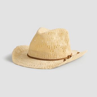Women's Open Weave Crochet Cowboy Hat